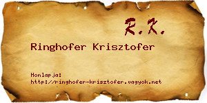 Ringhofer Krisztofer névjegykártya